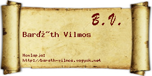 Baráth Vilmos névjegykártya