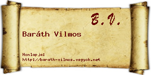 Baráth Vilmos névjegykártya